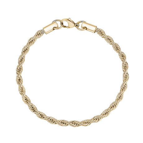 Steel Rope Bracelet // 4mm // Gold Plated (6.5"L)