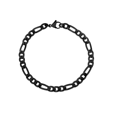 Steel Figaro Link Bracelet // 5mm // Black Plated (6.5"L)