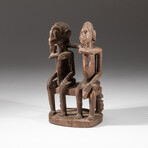 Genuine Dogon Wooden Statue // Seated Couple // V1