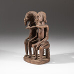 Genuine Dogon Wooden Statue // Seated Couple // V1