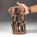 Genuine Dogon Wooden Statue // Seated Couple // V1