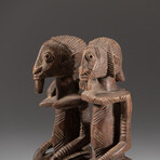 Genuine Dogon Wooden Statue // Seated Couple // V1