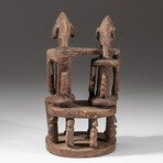 Genuine Dogon Wooden Statue // Seated Couple // V1