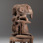 Genuine Dogon Wooden Statue // Seated Couple // V1