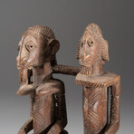 Genuine Dogon Wooden Statue // Seated Couple // V1