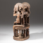 Genuine Dogon Wooden Statue // Seated Couple v.1