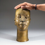 Genuine Bronze Benin Statue Memorial Bust
