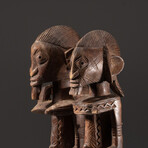 Genuine Dogon Wooden Statue // Seated Couple v.4