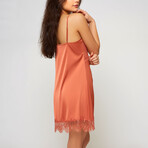 iCollection // Satin Chemise + Lace Trim // Copper (Small)