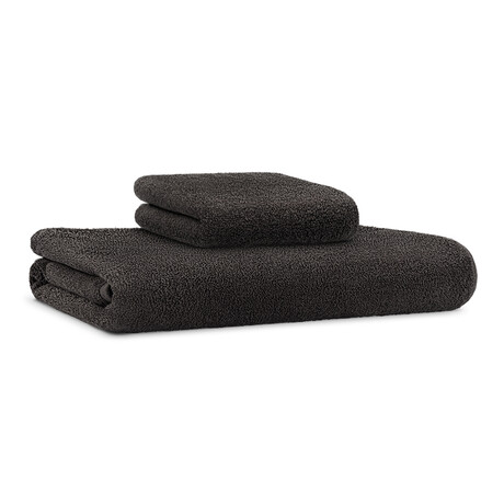 Towel Sets // Black (1 Bath Towel + 1 Hand Towel)