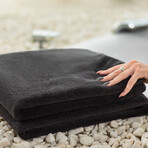 Towel Sets // Black (1 Bath Towel + 1 Hand Towel)