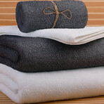 Towel Sets // Black (1 Bath Towel + 1 Hand Towel)