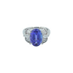 Platinum Diamond + Tanzanite Ring // Ring Size: 5.75 // Pre-Owned