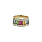 18k Yellow Gold Diamond + Sapphire Ring // Ring Size: 8 // Pre-Owned