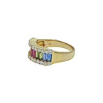 18k Yellow Gold Diamond + Sapphire Ring // Ring Size: 8 // Pre-Owned
