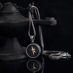 North Star Necklace + Black Onyx // Silver + Black + Bronze