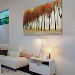 Row of Trees Red Print on Wrapped Canvas (12"W x 8"H x 1.5"D)