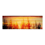 Fall Trees in the Sunset Print on Wrapped Canvas (15"W x 5"H x 1.5"D)