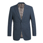 Windowpane Slim Fit 2-Piece Wool Suit // Blue (36R)