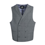 Double Button Check Slim Fit 3-Piece Wool Suit // Gray (36R)