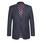 Slim Fit 2-Piece Striped Wool-Blend Suit // Navy (36R)