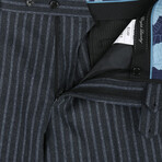 Slim Fit 3-Piece Notch Lapel Striped Wool-Blend Suit // Dark Gray (36R)