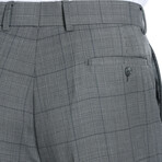 Double Button Check Slim Fit 3-Piece Wool Suit // Gray (36R)