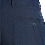 Slim Fit Double Button 2-Piece Wool Suit // Navy Plaid (36R)