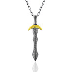 Ulfberht Sword Necklace // Silver + Gold (22")