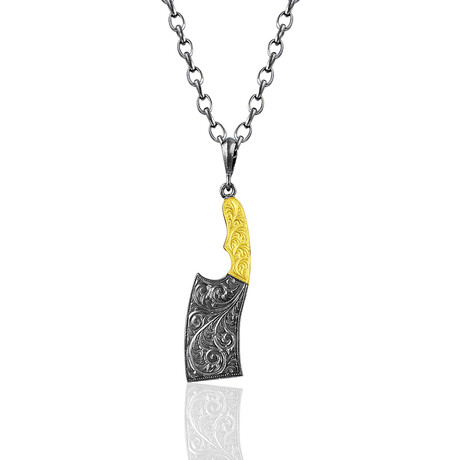 Cleaver Necklace // Silver + Gold (22")