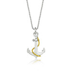 Anchor + Rope Design Necklace // Silver + Gold (22")
