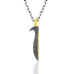 Gunnlogi Sword Necklace // Silver + Gold (22")
