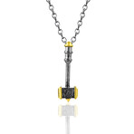 Mjöllnir's Hammer Necklace // Silver + Gold (22")
