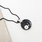 Resin Watch Gear Necklace V4 // Black + Silver