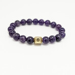 Amethyst Bead Bracelet // Purple + Gold
