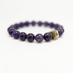 Amethyst Bead Bracelet // Purple + Gold