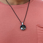 Resin Watch Gear Necklace V2 // Black + Silver
