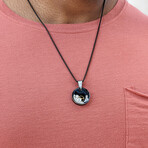 Resin Watch Gear Necklace // Black + Silver