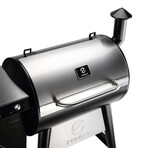 Z Grills 8 in 1 Wood Pellet Grill // Backyard Warrior + 20LB Oak Wood Pellets (Bronze + Black)