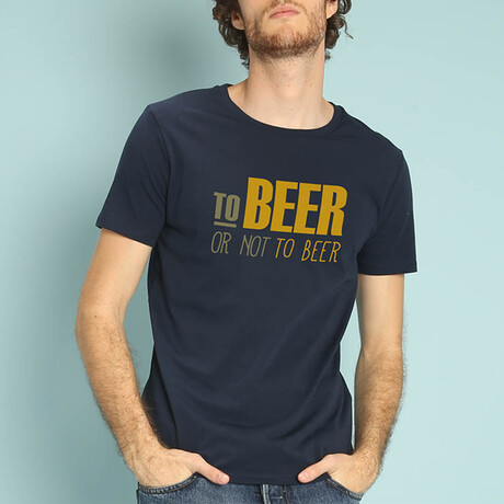To Beer Or Not To Beer T-Shirt // Navy (Small)