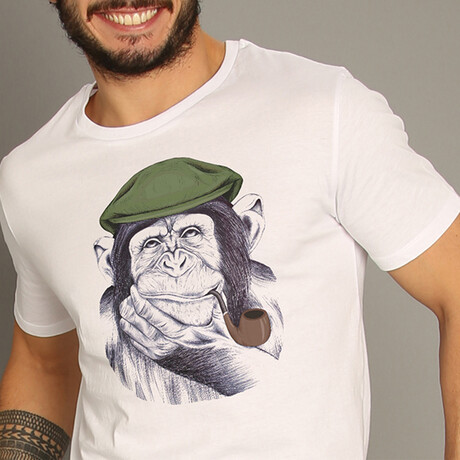 Wise Mr. Chimp T-Shirt // White (Small)