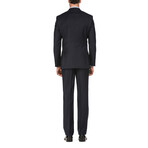 Double Button Slim Fit 2-Piece Wool Suit // Dark Navy (36R)