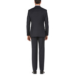 Double Button Check Slim Fit 3-Piece Wool Suit // Black (36R)