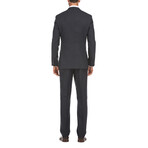 Slim Fit 3-Piece Windowpane Check Wool Suit // Dark Navy (36R)