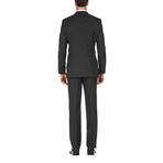 Plaid Double Button Slim Fit 2-Piece Wool Suit // Black (36R)