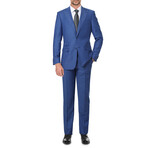 Double Button Notch Lapel Slim Fit 2-Piece Wool Suit // Navy (36R)