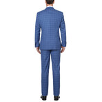 Double Button Notch Lapel Slim Fit 2-Piece Wool Suit // Navy (36R)