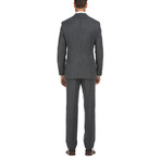 Slim Fit 3-Piece Notch Lapel Striped Wool-Blend Suit // Dark Gray (36R)