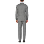 Double Button Check Slim Fit 3-Piece Wool Suit // Gray (36R)