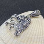 Sterling Silver Lion King Pendant Necklace // 24" Coreana Chain
